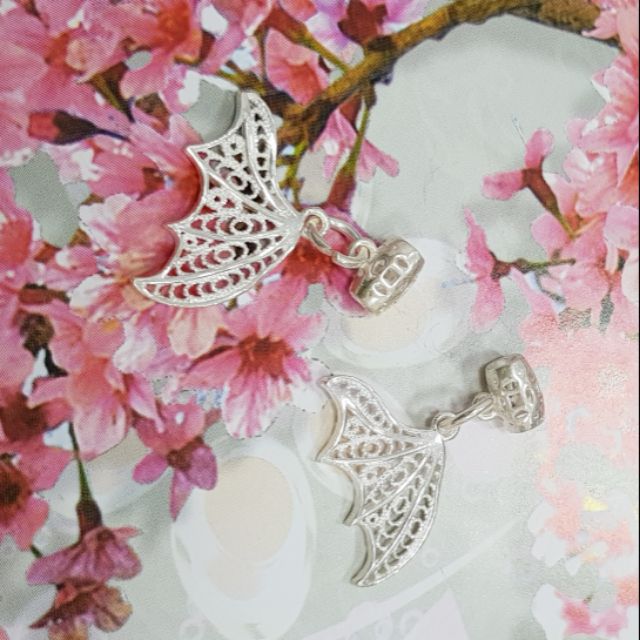 Charm bạc treo 925 cánh dơi 20x20mm