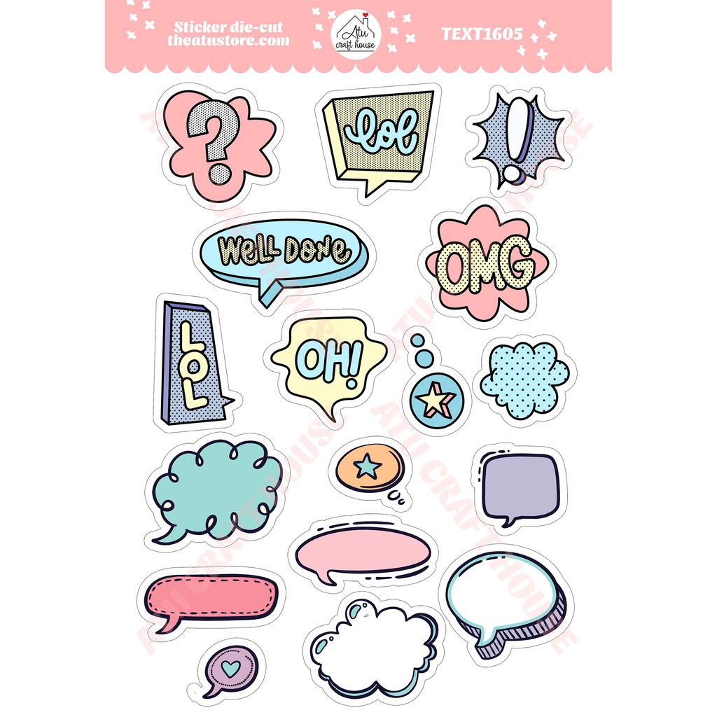 Sticker die-cut - Sticker cắt rời - Nguyên vật liệu làm Scrapbook Handmade