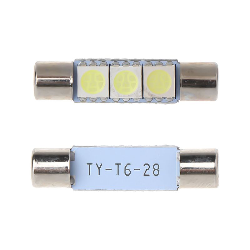 1 bóng đèn LED T6 5050 31mm 3-SMD ánh sáng trắng cho xe hơi