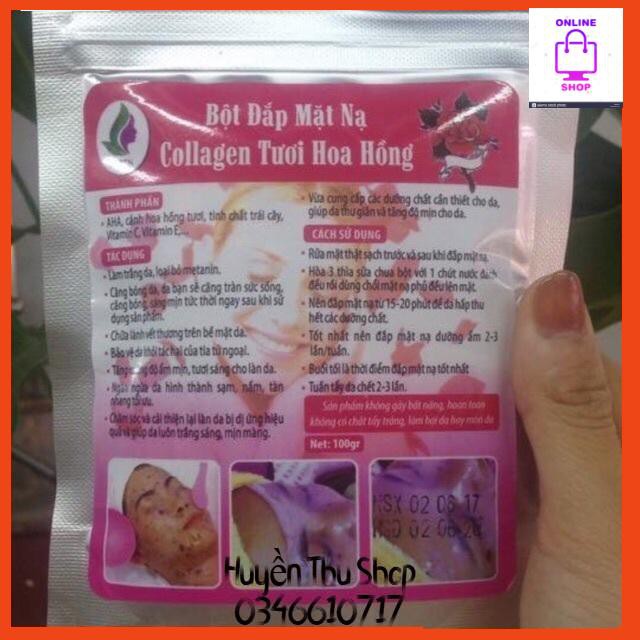 Bột đắp mặt colagen hoa hồng tươi