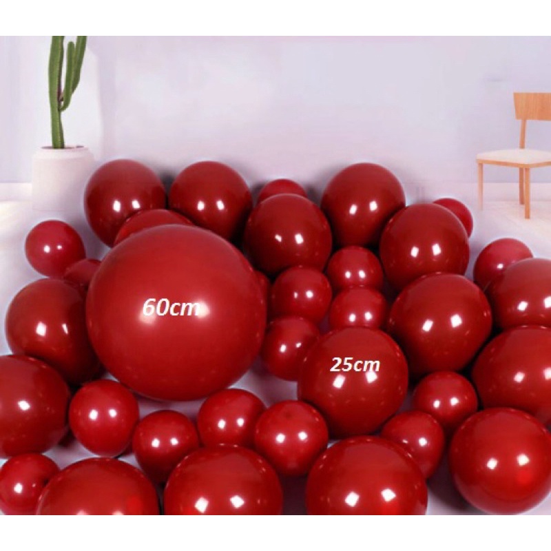 Bóng tròn size 24&quot; 45cm màu đỏ rượu,đỏ đô trang trí
