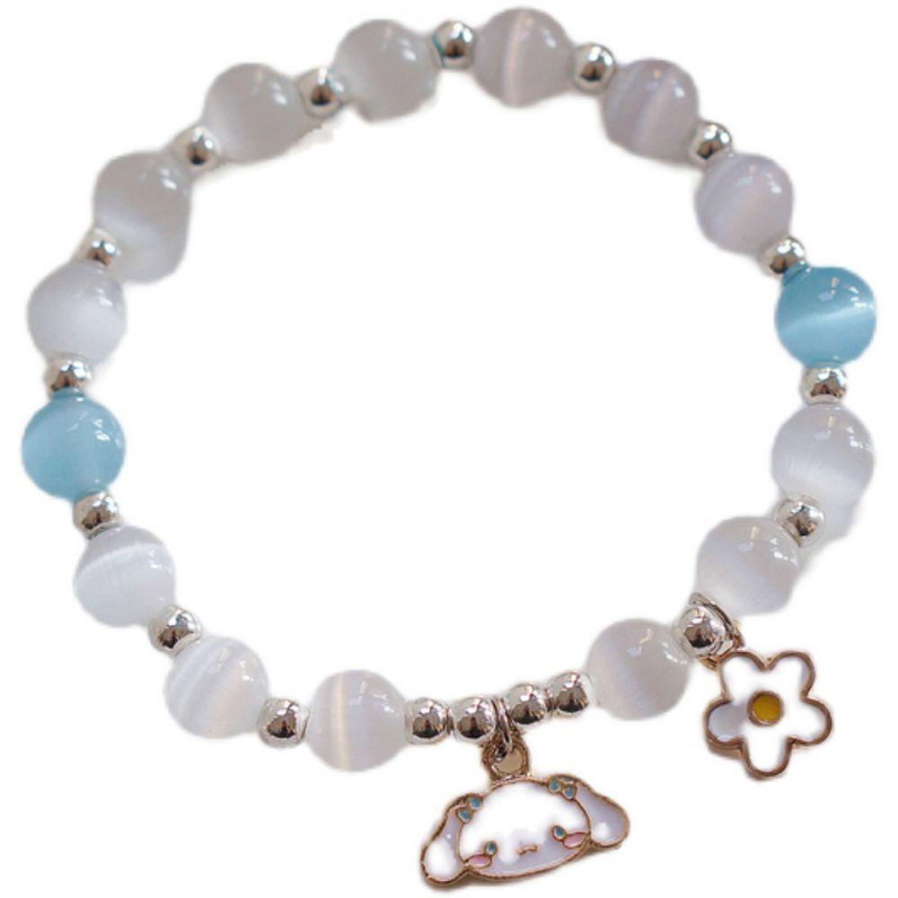 VANES1 Vòng Tay Chuỗi Hạt Gắn Bóng Lông Dễ Thương Thời Trang Cho Nữ