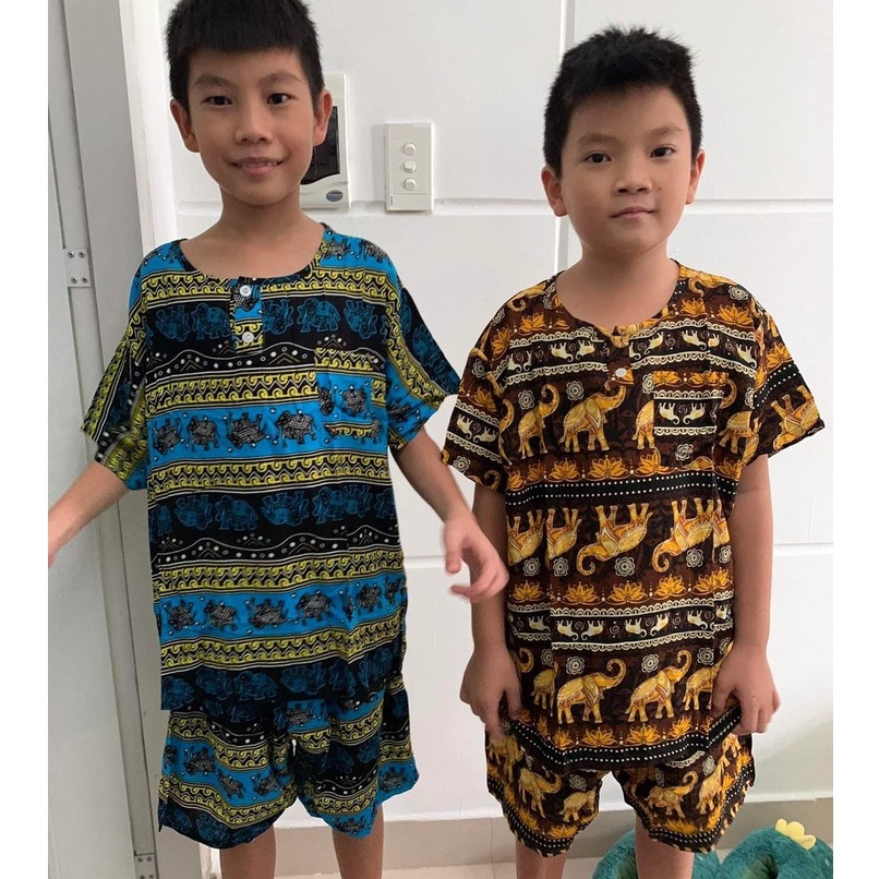 Bộ tole Thái quần đùi áo ngắn tay họa tiết hoạt hình biển xe hơi cho bé trai từ 12-55kg Luôn luôn rẻ.