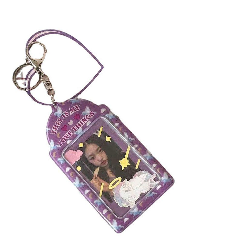 Mmluck Hộp Đựng Ảnh / Thẻ / Chìa Khóa / Xe Buýt Hàn Quốc Có Dây Xích Làm Móc Khóa Sưu Tầm Hình Thần Tượ