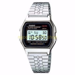 Đồng hồ nam, nữ Casio A159W-N1DF Silver dây thép chính hãng xách tay Nhật -Ngochuyen72.Shop