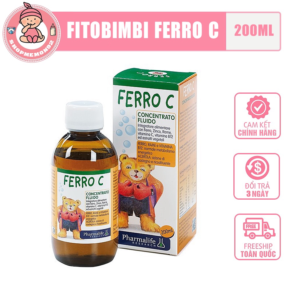 Fitobimbi Ferro C - Bổ sung Sắt, Vitamin C, Kẽm và các Vitamin, khoáng chất. Giúp tăng cường sức đề kháng