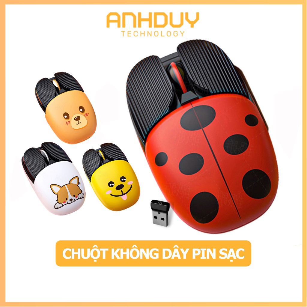 Chuột không dây pin sạc Yindiao A10 Click Silent 1600 DPI 4 màu sắc dễ thương phù hợp văn phòng học tập - Chính hãng