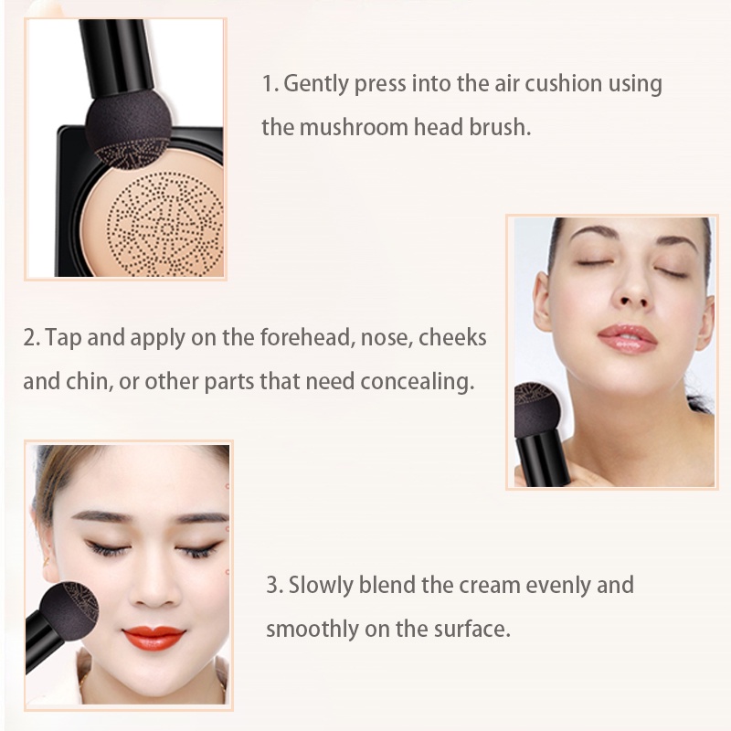 Phấn Nước CC Che Khuyết Điểm Dưỡng Ẩm Làm Trắng Sáng Tông Màu Da Với Mút Tán Hình Nấm