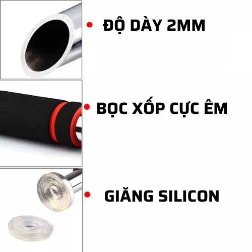 Xà đơn gắn tường gắn cửa nhiều cỡ từ 60-130cm kích thước có thể tùy chỉnh phù hợp tập gym tại nhà tăng cơ bắp