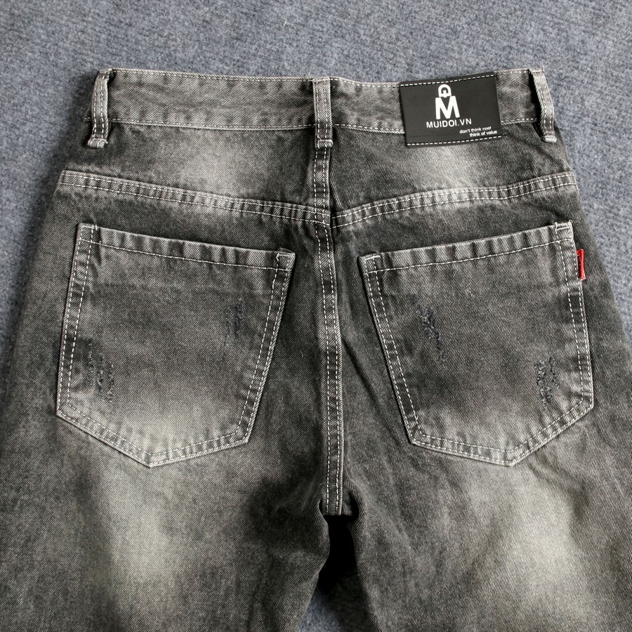 Quần jean nam xám rách vải đẹp không phai màu TS514 Tronshop | BigBuy360 - bigbuy360.vn