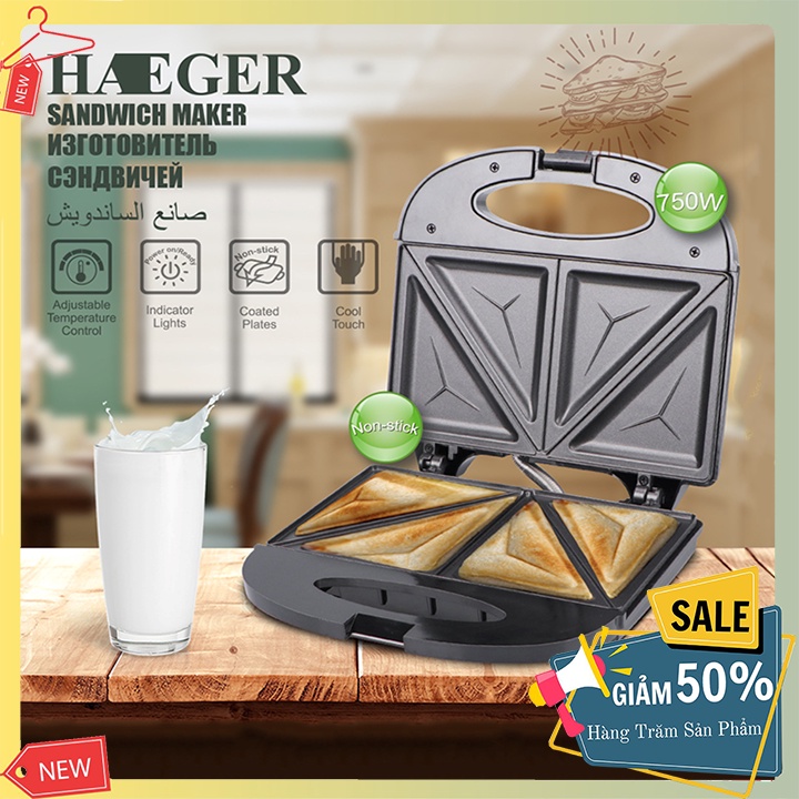 [Chính Hãng] Máy Làm Bánh Hotdog, Bánh Kẹp Sandwich HAEGER