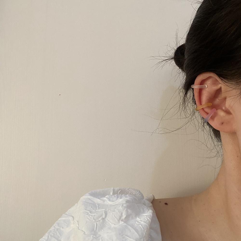 Bộ Bông Tai Kẹp Trong Suốt Màu Kẹo Phong Cách Harajuku Hàn Quốc Dễ Thương Dành Cho Bạn Nữ