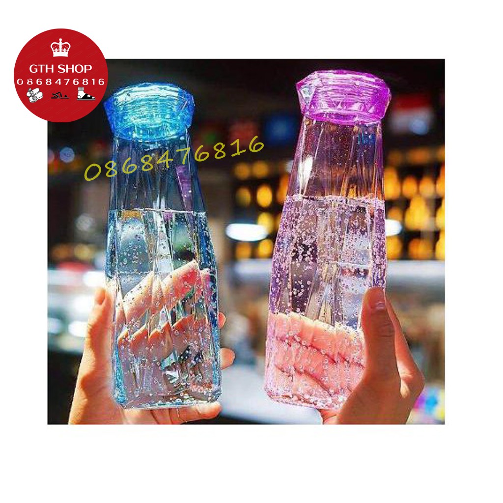 [GIÁ HỦY DIỆT] Bình nước thủy tinh màu dáng kim cương cao cấp  450ml-GTH SHOP | BigBuy360 - bigbuy360.vn