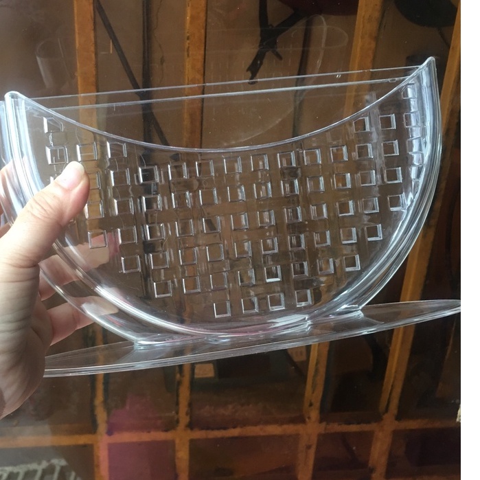 Nhúng bánh tráng 2 ngăn nhựa trong Acrylic cao cấp Size 21.5x13x7cm