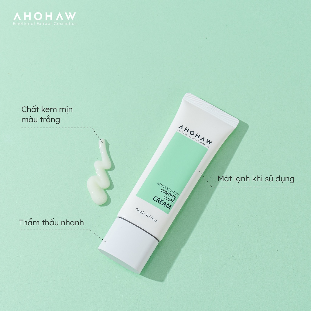 Kem dưỡng dưỡng ẩm, giảm mụn trứng cá Ahohawa Acless Solution