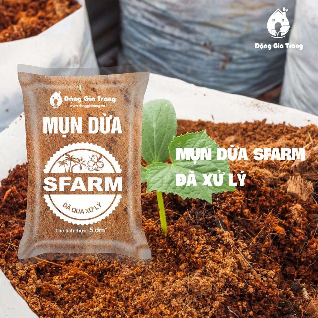 Mụn Dừa Sfarm Đã Xử Lý Chất Chát & Mầm Bệnh - 5dm3 ~ 1.2kg