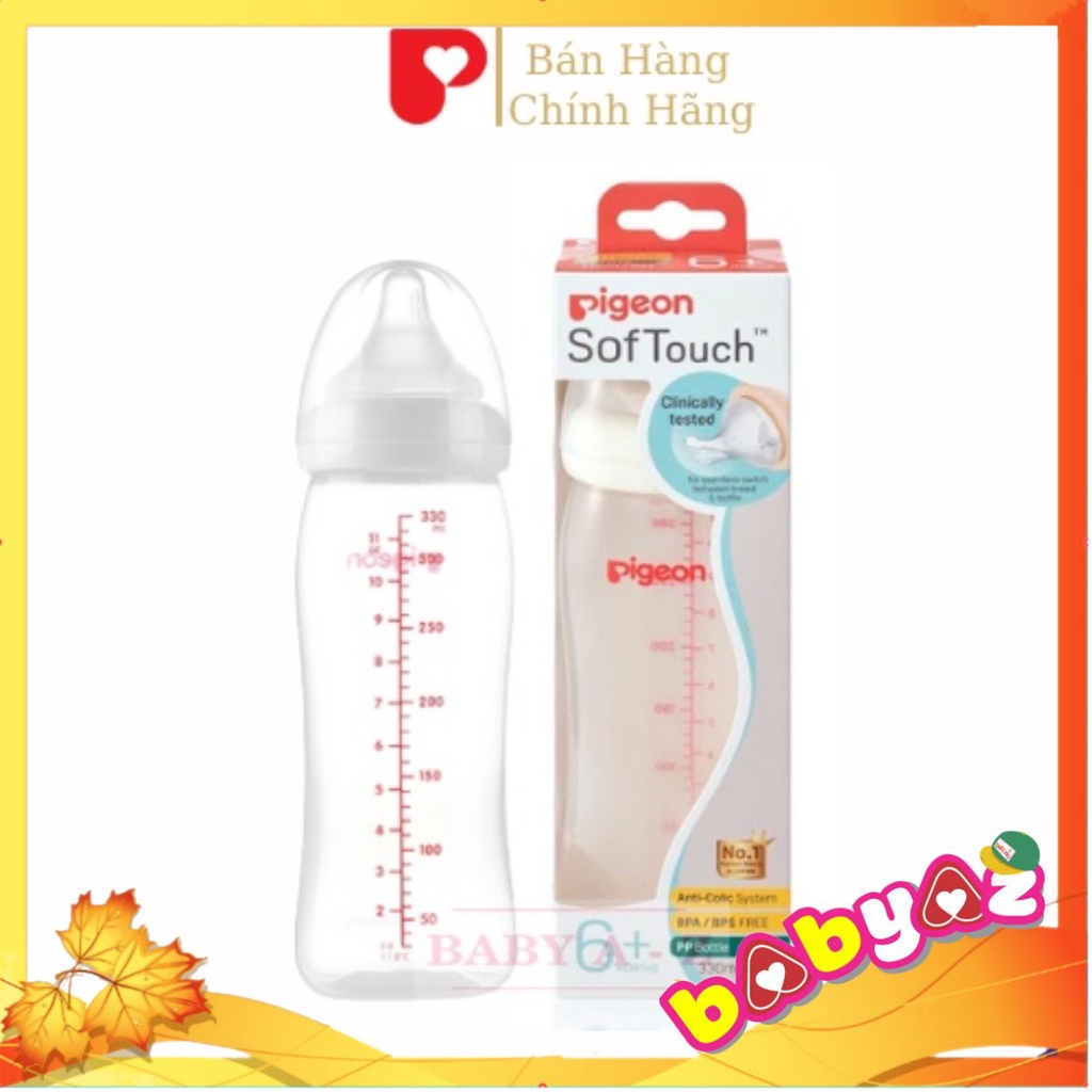 Bình Sữa Pigeon Cổ Rộng PP Cao Cấp Bình Sữa Cho Bé Dung Tích 160ml - 240ml - 330ml