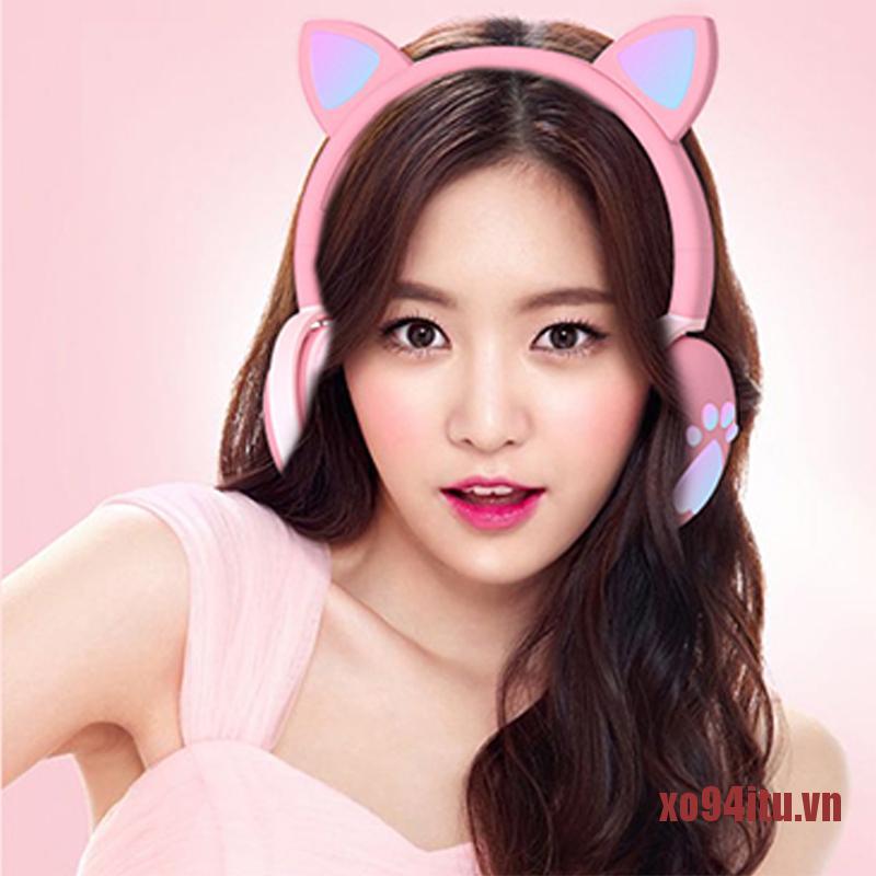 Tai Nghe Bluetooth Phát Sáng Hình Tai Mèo Đáng Yêu Cho Bé | BigBuy360 - bigbuy360.vn