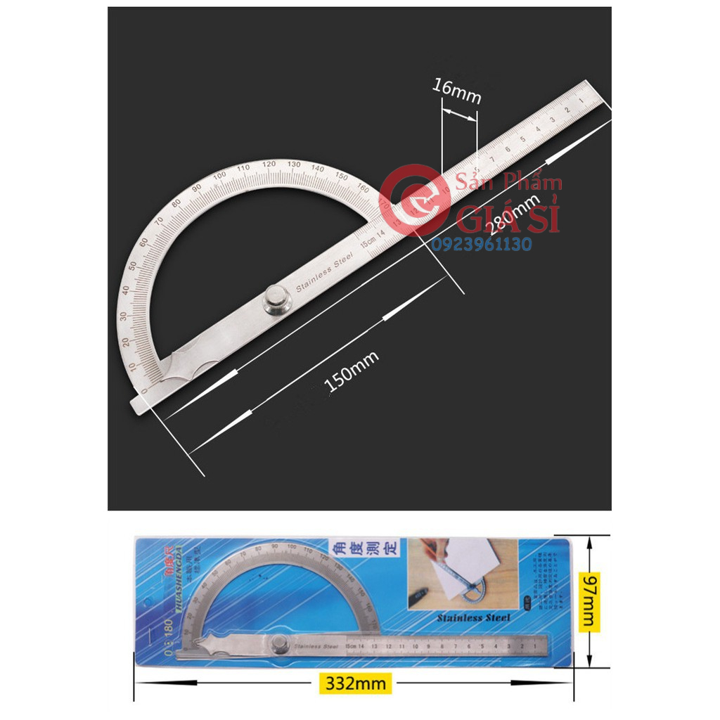 Thước đo góc 180 độ