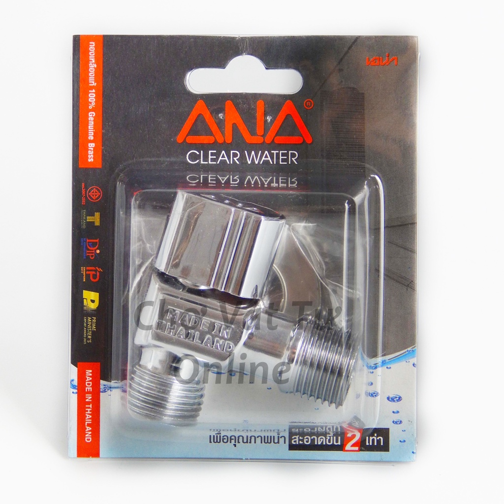 Van nước khóa góc/ Van nước chữ L chính hãng ANA nhập khẩu Thái Lan ren 21mm