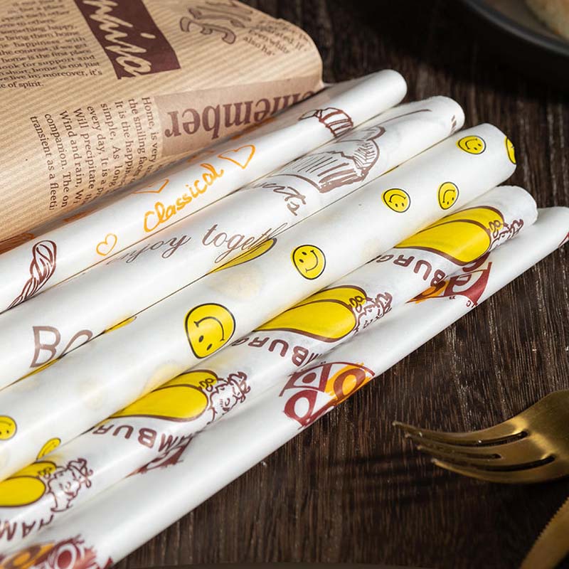 Set 100 giấy bọc bánh sandwich/thực phẩm chống thấm dầu sử dụng một lần 38*28cm