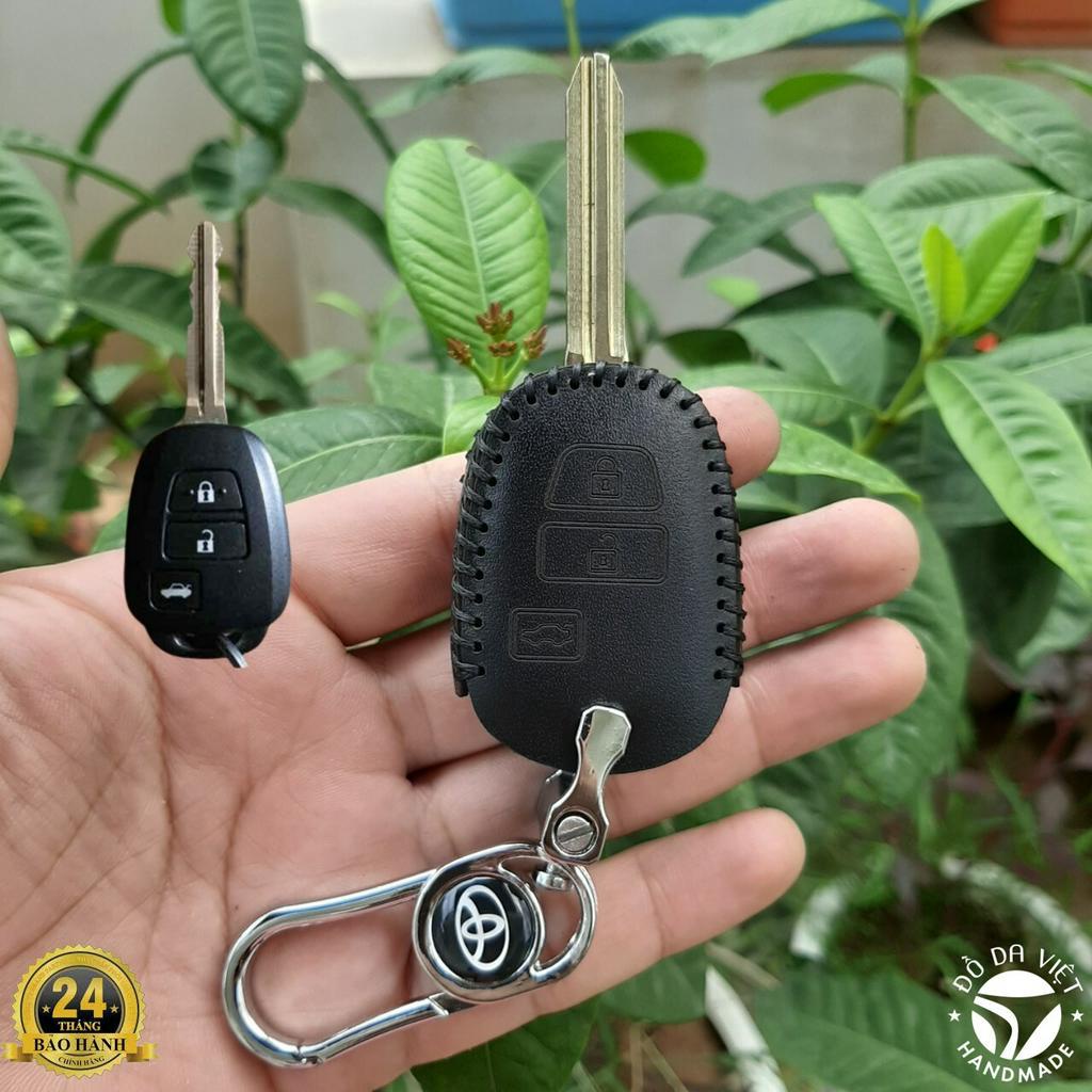 Bao Da Chìa Khóa xe TOYOTA Vios E&G 2014-2018, Vios E2019-2020.Da Bò Nhập Khẩu, Khắc Tên + Số ĐT Chủ Xe