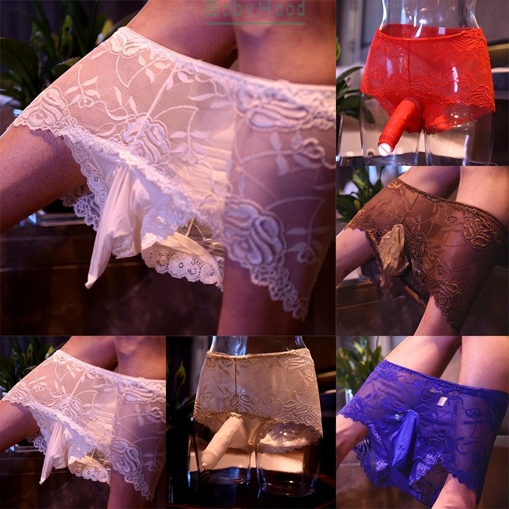 【Big Discounts】Men Lace Underpant 57-90cm/ Waist Length Ball Pouch Open Closed Sheath#BBHOOD