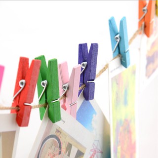 Set 10 Kẹp Gỗ Nhiều Màu Treo Ảnh, Trang Trí