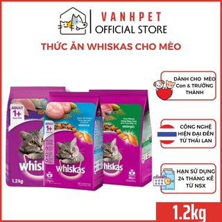 Thức ăn cho mèo mọi lứa tuổi, Hạt Whiskas 1,2kg cho mèo cao cấp Thái Lan - Vanhpet