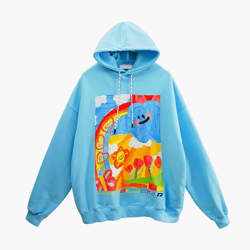 Hoodie mặt hình nghệ thuật 3 màu cực xinh