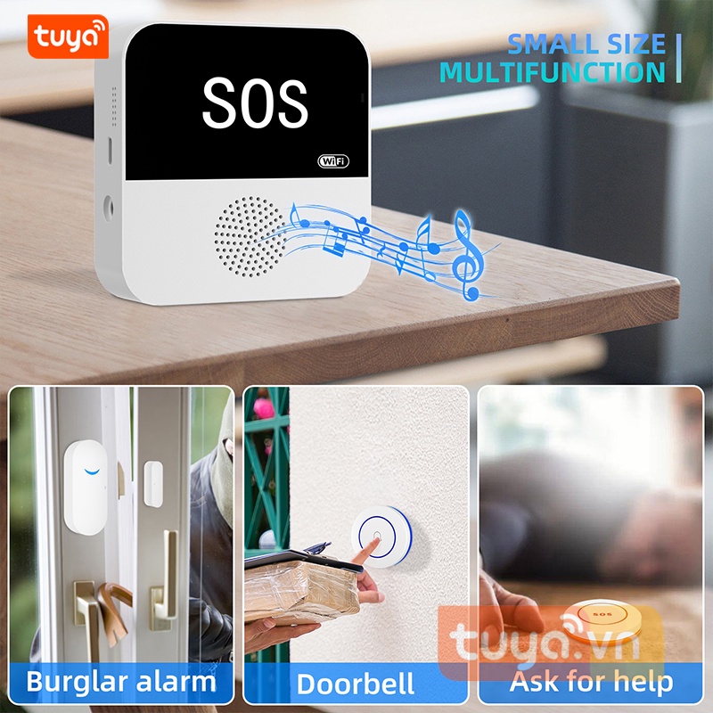 Bộ Báo Động Báo Khách Chuông Cửa WiFi Tuya SHP-CK15