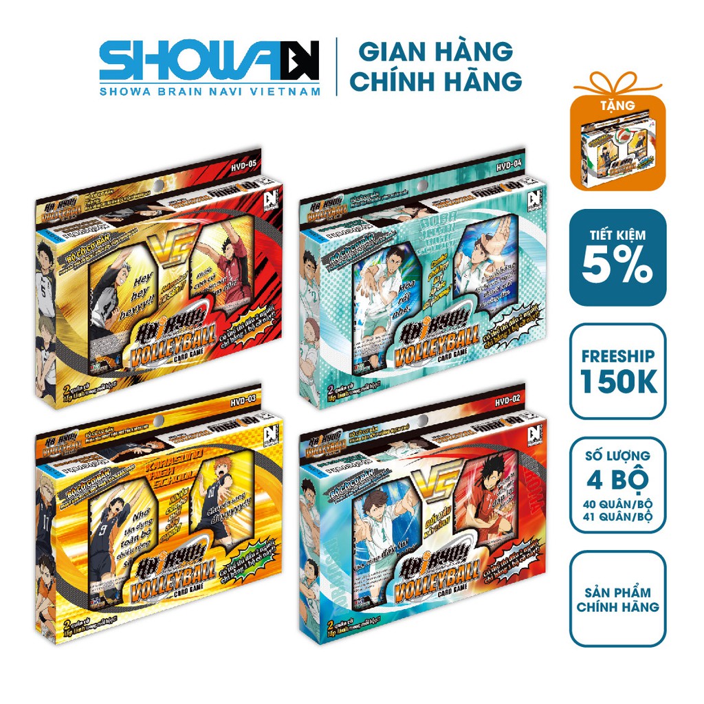 Bộ cờ bóng chuyền Haikyu - Combo 5 Bộ cơ bản - 5 bộ - 40 quân cờ