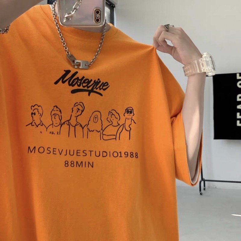 Áo phông nam nữ ,áo thun tay lỡ form rộng chất cotton in hình min88