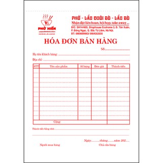 10 quyển HÓA ĐƠN 1 LIÊN A5 (100 tờ/quyển) IN THEO YÊU CẦU (free thiết kế)