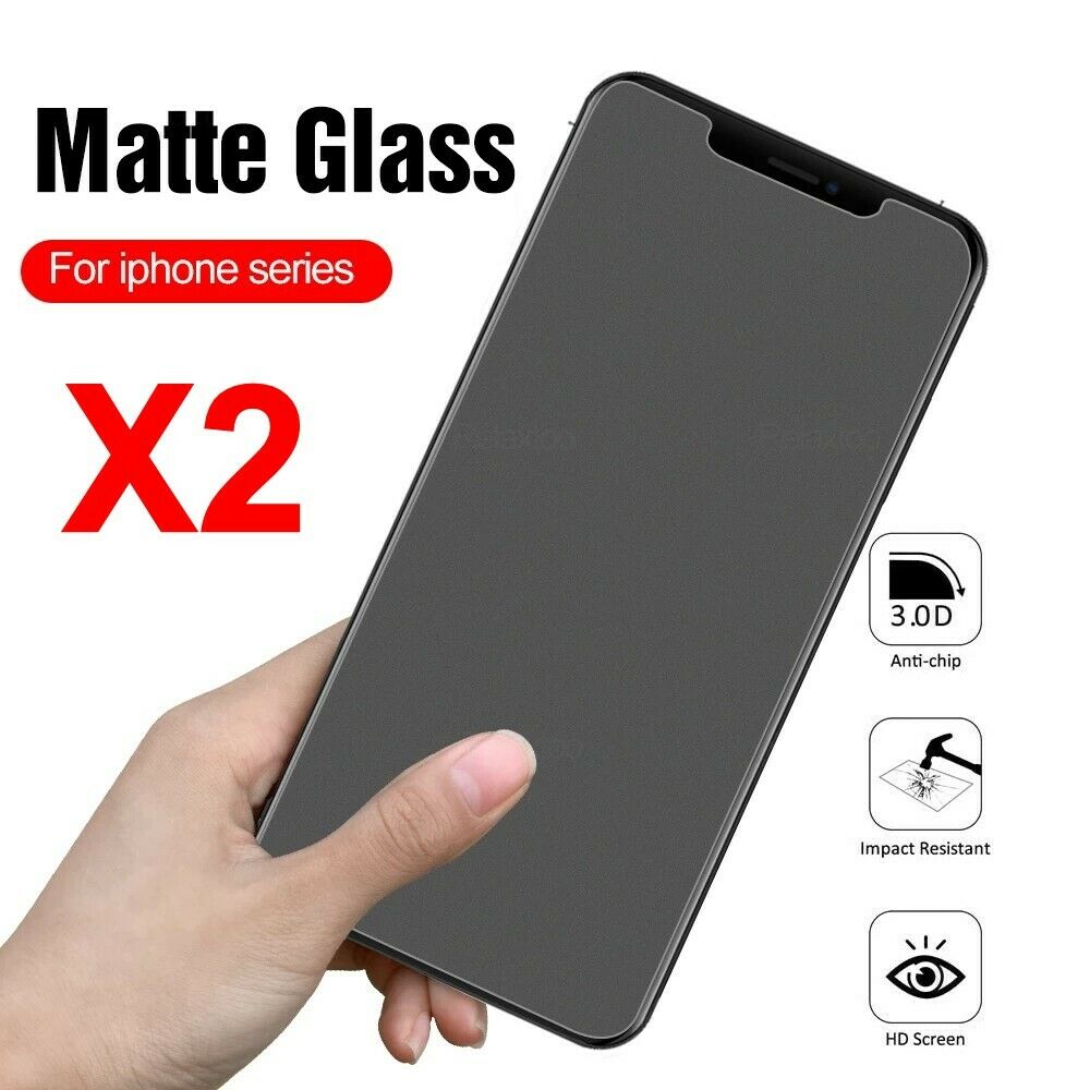 2/1Pcs Matte For iPhone 8/11/12 Pro Max Matte Anti Glare 9H Harness Tempered Glass Screen Protector
