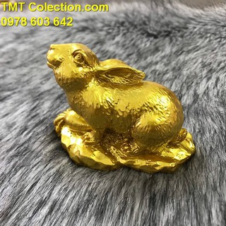 Tượng Con Thỏ Vàng, Dùng để trưng bày trên bàn sách, bàn làm việc, trên xe ô tô -TMT Collection - SP005232