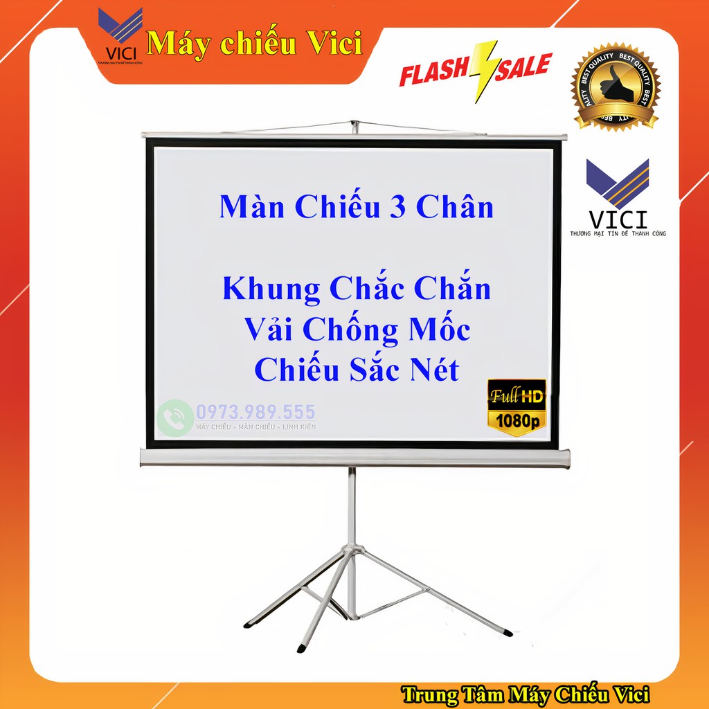  Màn Chiếu 3 Chân Di Động Kích Thước Từ 70 inch - 136 inch (1m25 - 2m44)