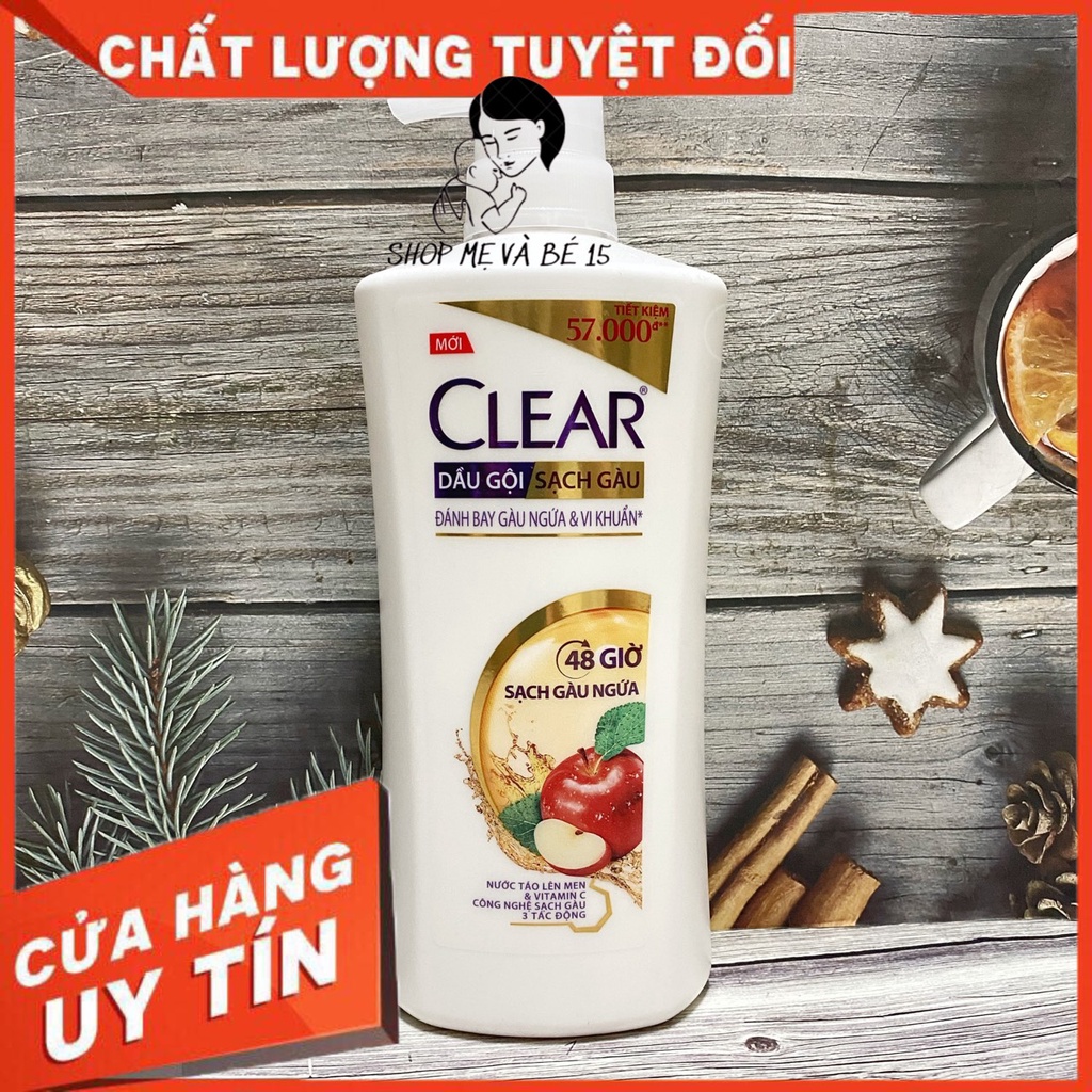 Dầu gội đầu Clear sạch gàu 48 giờ hương Táo lên men 630g