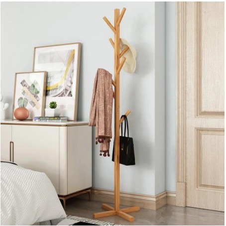 Cây Treo Quần Áo Bằng Gỗ Thông Standing Hanger - Kệ Sào Treo Đồ Đứng Nội Thất Phong Cách Hàn Quốc