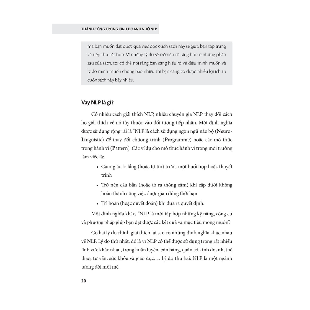 Sách - Thành Công Trong Kinh Doanh Nhờ NLP