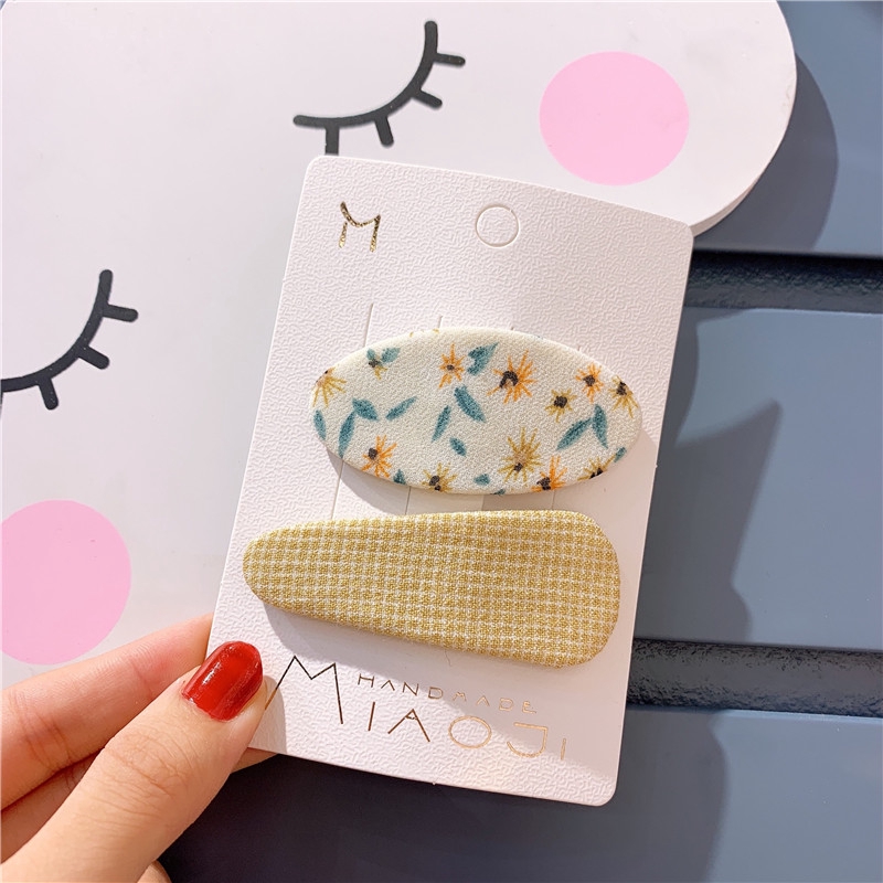 Set 2 Kẹp Tóc Họa Tiết Hình Học Thời Trang Cho Nữ