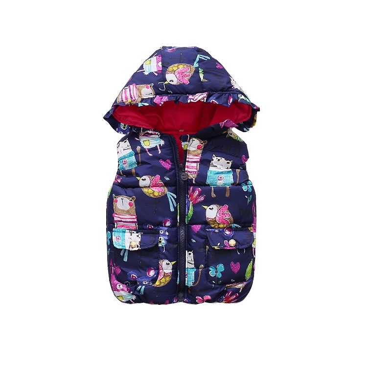 Áo Khoác Cotton Dày Không Tay Có Mũ Trùm Đầu Giữ Ấm Mùa Đông Nhiều Màu Sắc Dành Cho Trẻ Sơ Sinh