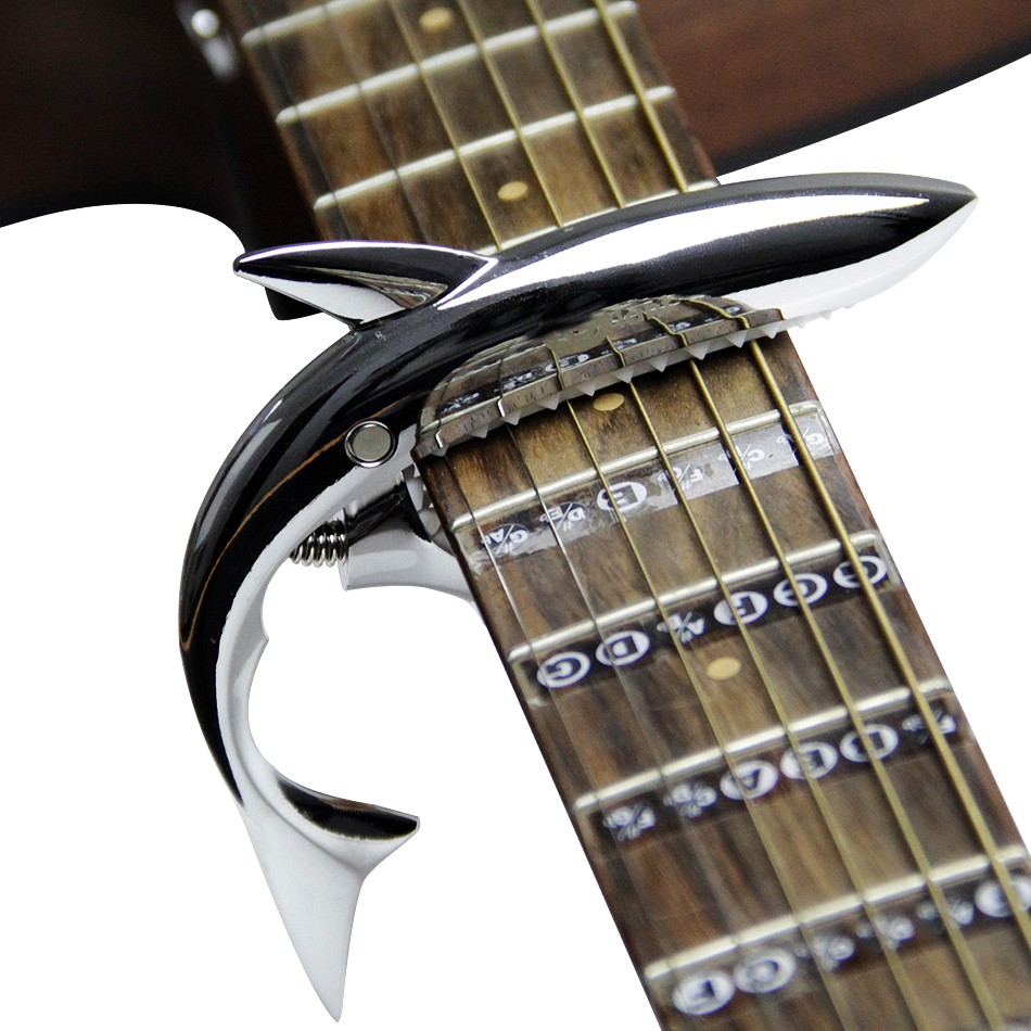 Capo cá mập GC-02 - Capo cho Guitar, Ukulele hợp kim kẽm siêu bền chắc (Tặng kèm túi đựng)