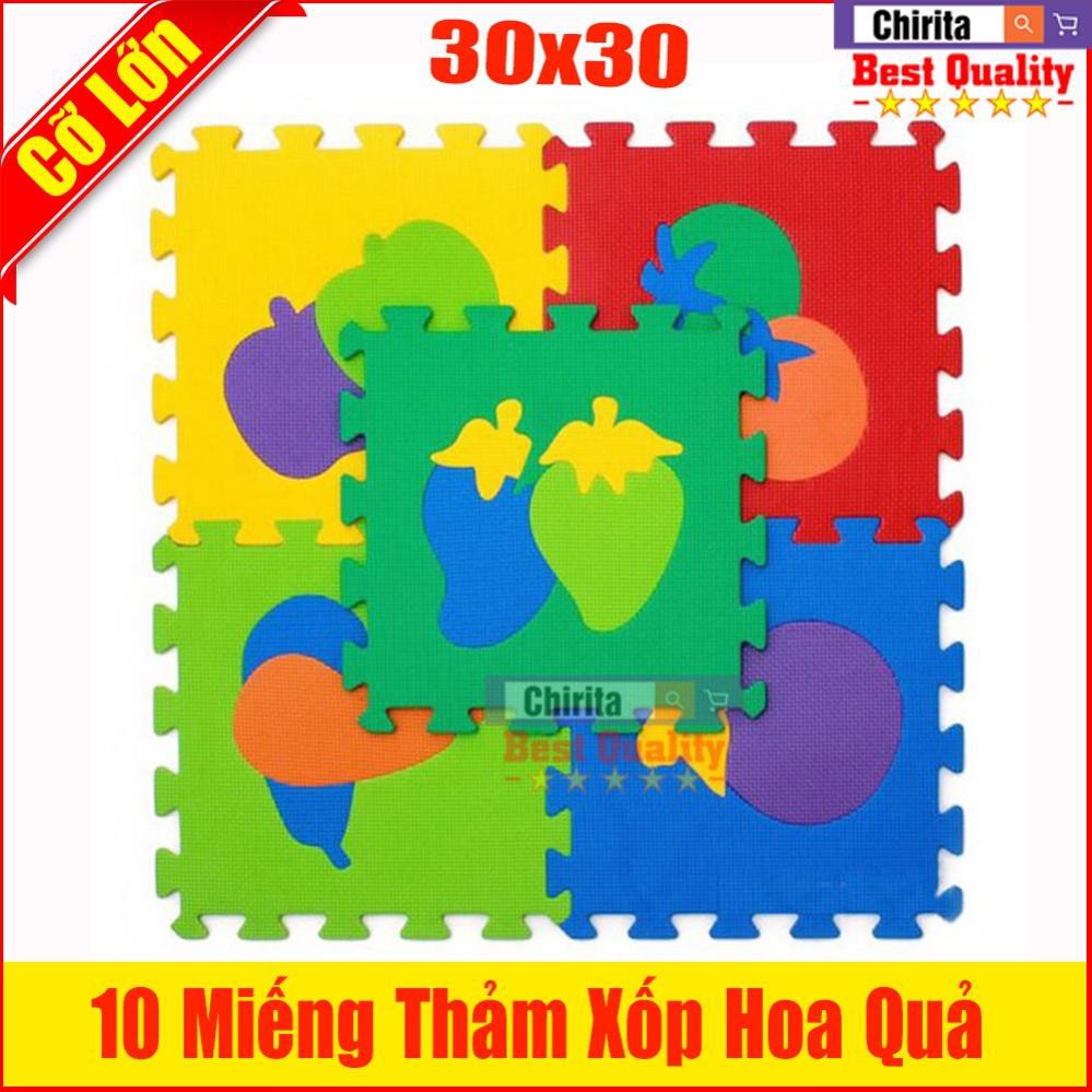 10 Tâm Xốp Lót Sàn Ghép Hình Trái Cây - Miếng Xốp Trải Sàn Cho Trẻ