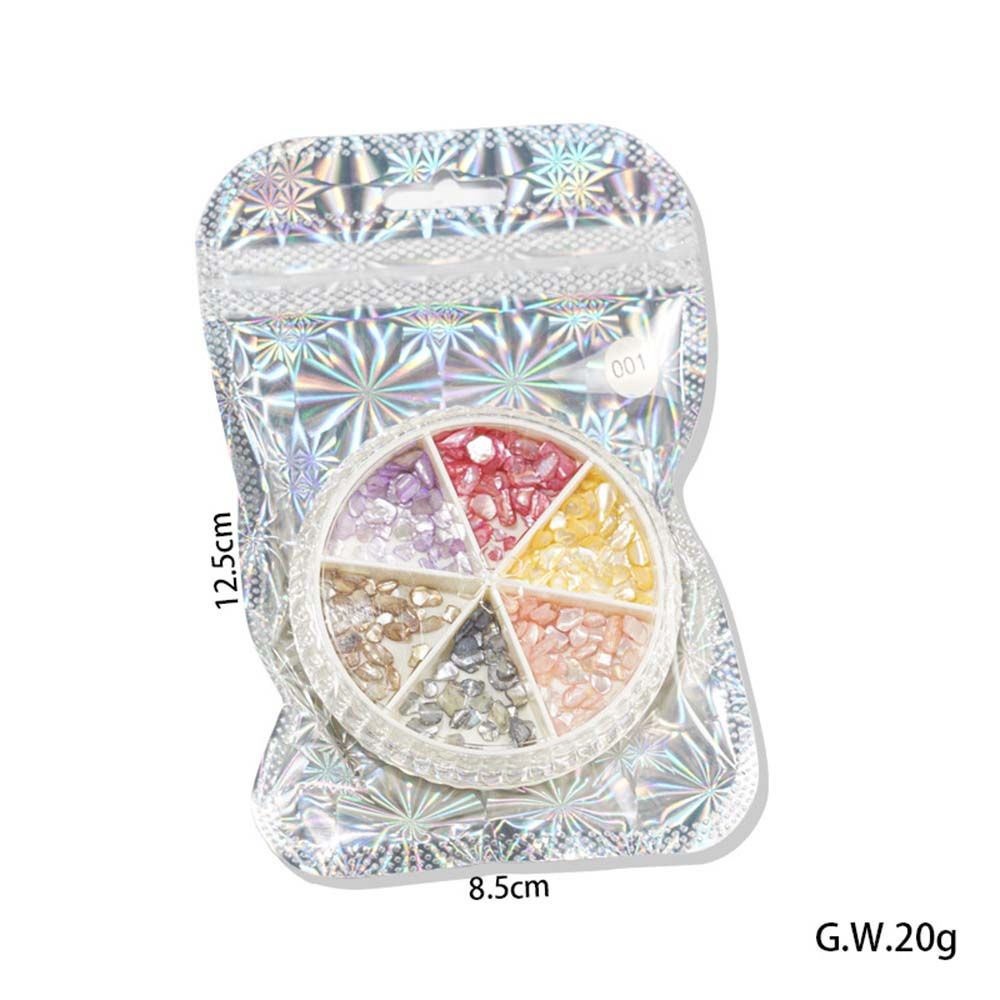 [Hàng mới về] Kim sa vỏ sò tự nhiên mỏng lấp lánh màu kẹo trang trí làm đẹp móng DIY