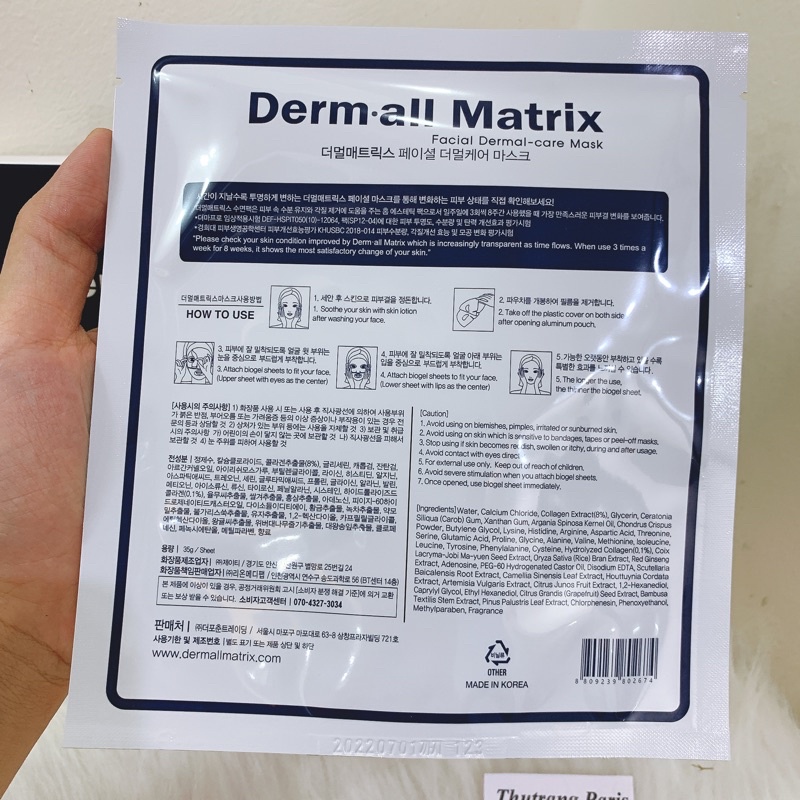 Mặt Nạ Derm all Matrix Chính Hãng