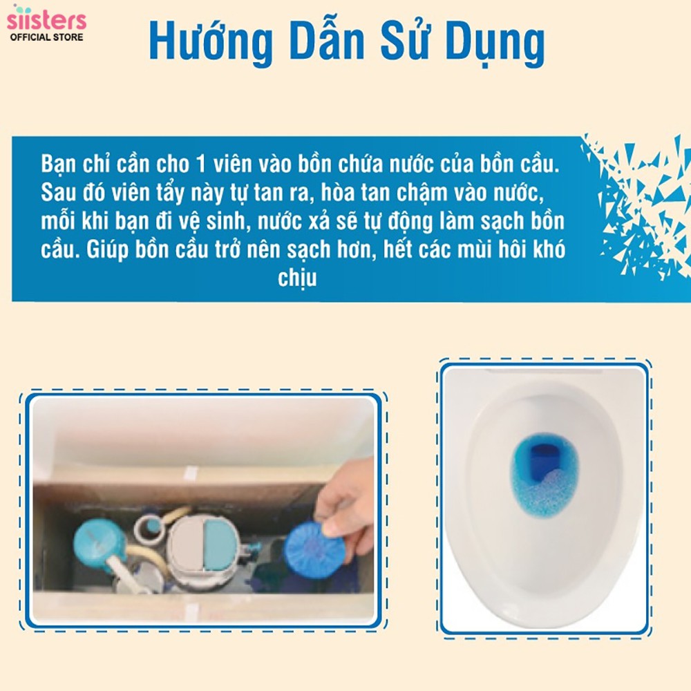 10 Viên Viên Tẩy Bồn Cầu Toilet Nhà Vệ Sinh Khử Mùi Hôi Chống Ố Vàng Dạng Nén - Viên Thả Nước Bồn Cầu Diệt Khuẩn