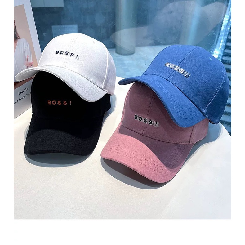 Mũ Lưỡi Trai Nón Kết Nhung Cao Cấp Thêu Chữ Boss 443 Phong Cách Ulzzang Form Unisex Nam Nữ - Hazo