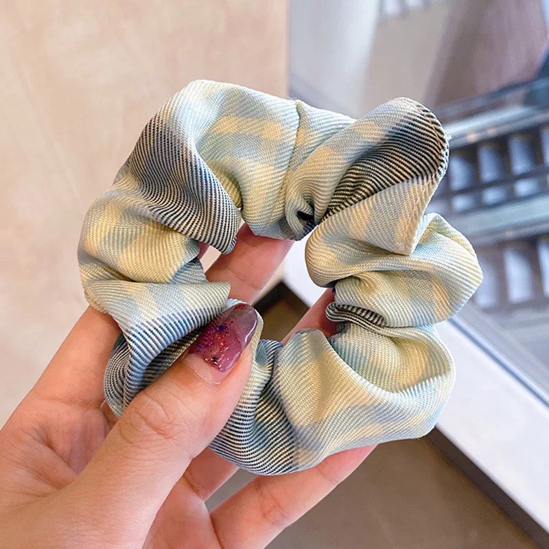 Dây cột buộc tóc vải scrunchies gam màu pastel dành cho nữ