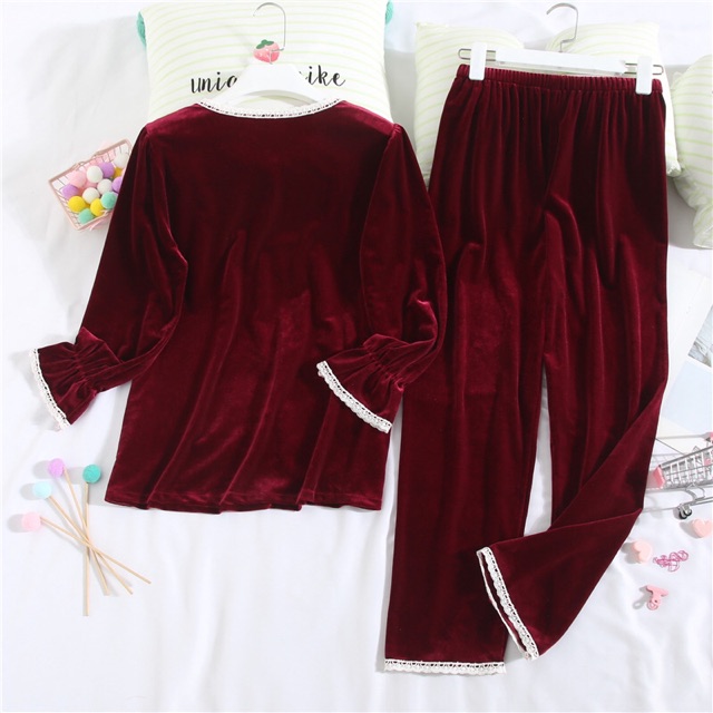 BỘ NGỦ NỮ PIJAMA NHUNG TIỂU THƯ CAO CẤP